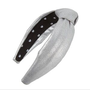 Lele Sadoughi distressed Faux Leather Silver Headband